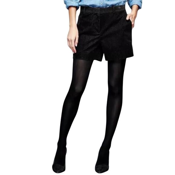 Gap Tailored Stretch Black Shorts Size 8R Flat Front Khaki Style - Picture 1 of 12